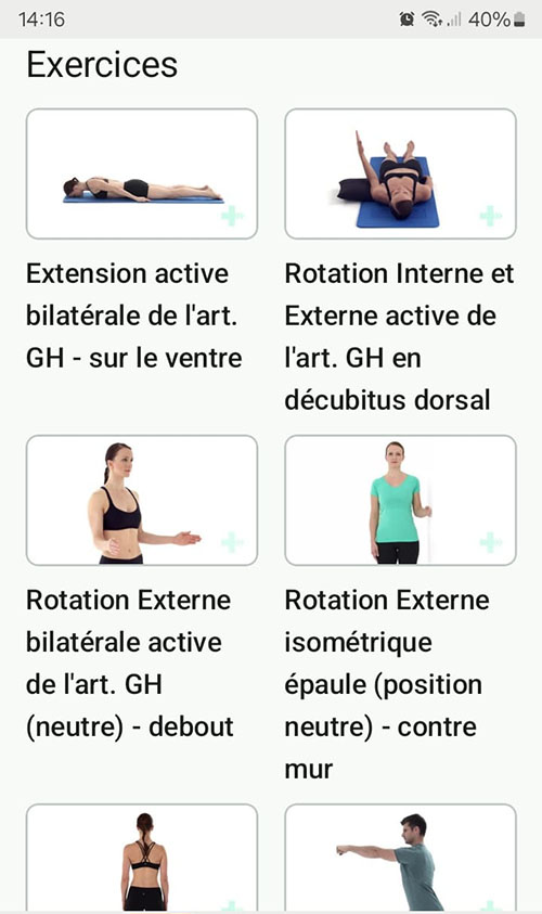 Programme d'exercices en ligne Lésion SLAP