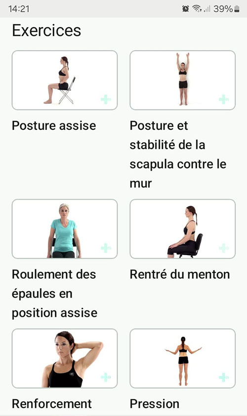 Programme d'exercices en ligne TMS (troubles musculosquelettiques du bras, du cou et/ou de l'épaule)
