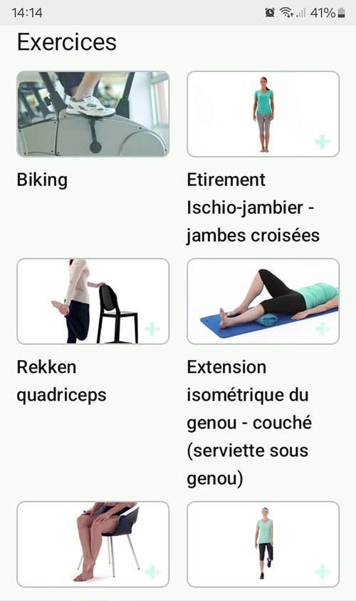 Programme d'exercices en ligne Osgood-Schlatter