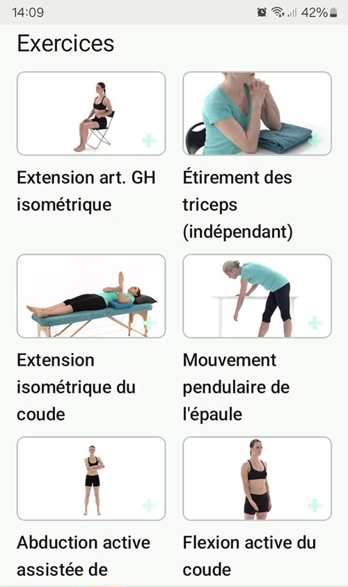 Programme d'exercices en ligne Lésion du triceps