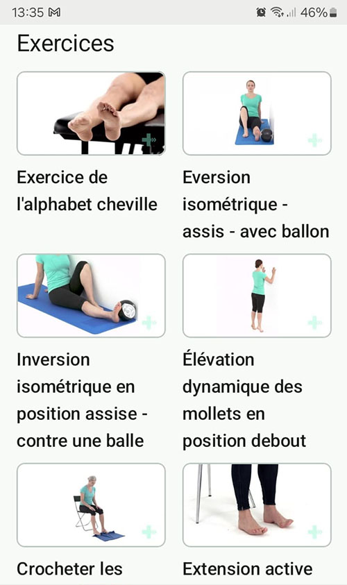 Programme d'exercices en ligne Impingement antérieur de la cheville