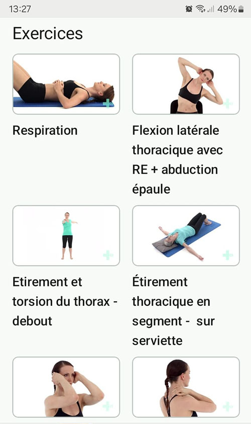 Programme d'exercices en ligne Dysfonctionnement des articulations costales postérieures