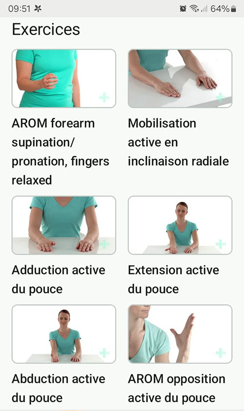 Programme d'exercices en ligne Arthrose de la base du pouce