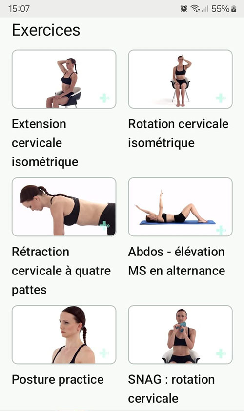 Programme d'exercices en ligne Syndrome facettaire cervical