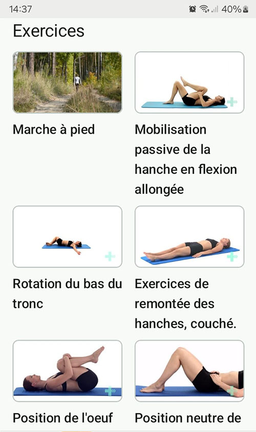 Programme d'exercices en ligne Douleur lombaire non spécifique