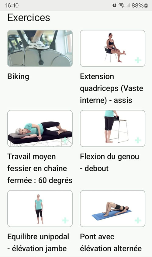 Programme d'exercices en ligne Arthrose du genou