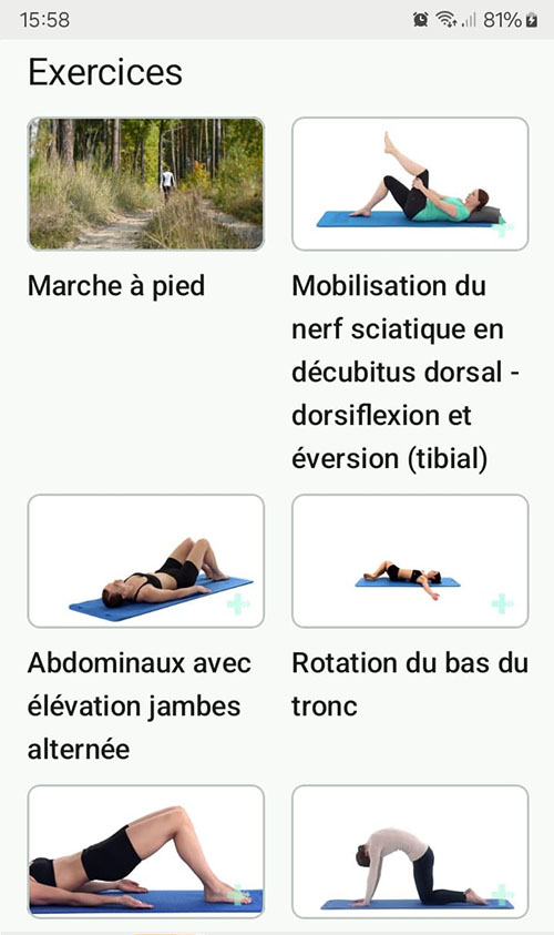 Programme d'exercices en ligne Syndrome radiculaire lombo-sacré (hernie discale)