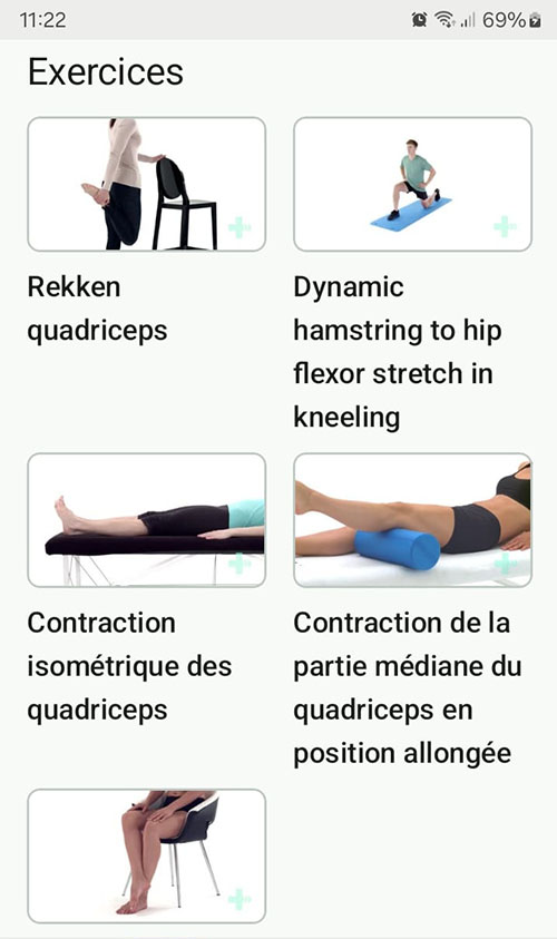 Programme d'exercices en ligne Tendinite du quadriceps