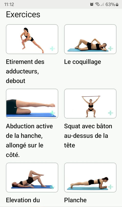 Programme d'exercices en ligne Douleur à l'aine liée à l'adduction