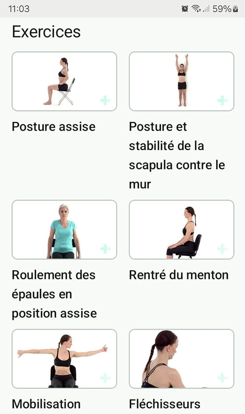 Programme d'exercices en ligne Syndrome postural cervical