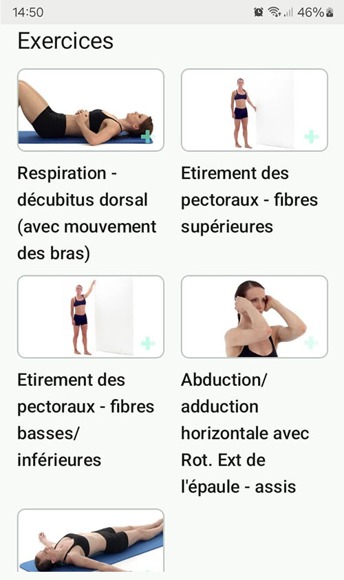 Programme d'exercices en ligne Costochondrite