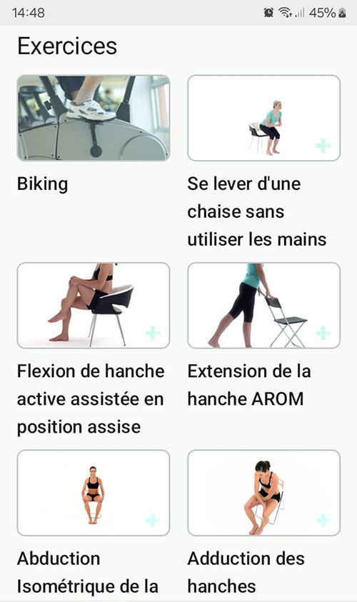 Programme d'exercices en ligne Arthrose de la hanche