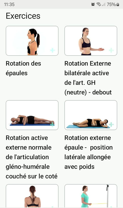 Programme d'exercices en ligne Lésion de la coiffe des rotateurs