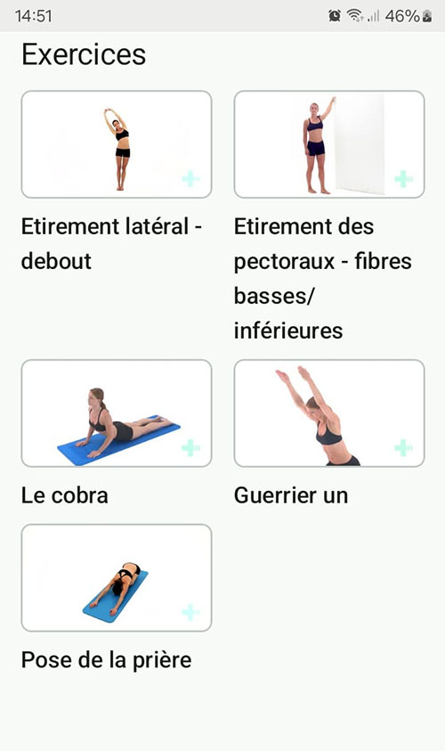 Programme d'exercices en ligne Syndrome de Tietze